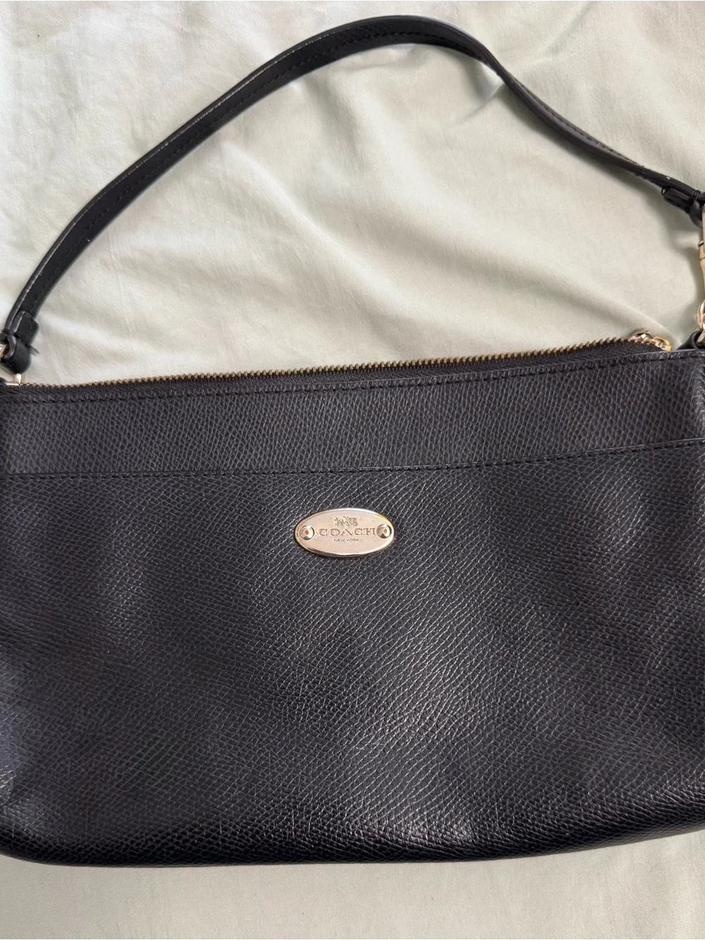 Coach Black Leather Wristlet Clutch